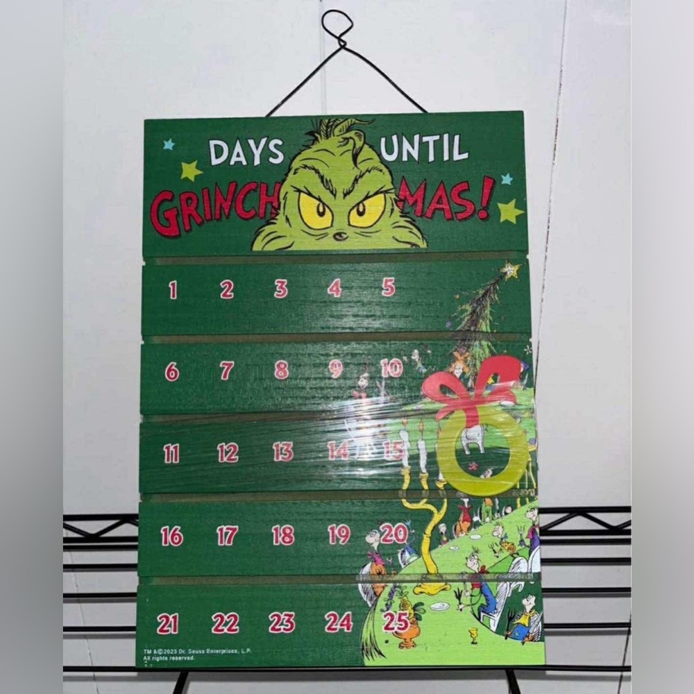Festive Grinch Countdown Calendar - Green